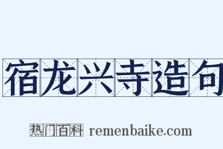 宿龙兴寺造句是什么意思的图片